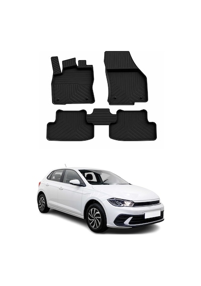 Volkswagen Polo 6.5 Facelift 2021-2026 Uyumlu 4d Havuzlu Paspas Kauçuk Siyah 5 Parça