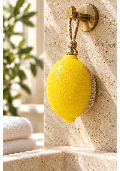 Dekoratif Kokulu Sabun & Peeling Etkili Asılabilir Dekoratif Banyo Sabunu & Sarı Limon Şekilli Lifli Katı Sabun 10,5x8x4,4 Cm - 937719798 Diğer