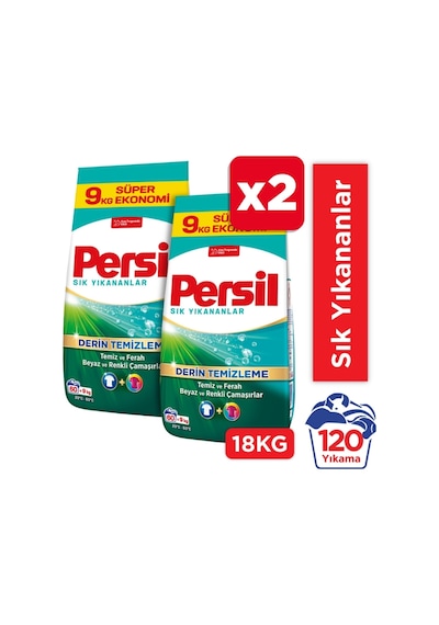Persil Sık Yıkananlar Toz Çamaşır Deterjanı 60 Yıkama 9kg 2'li Set