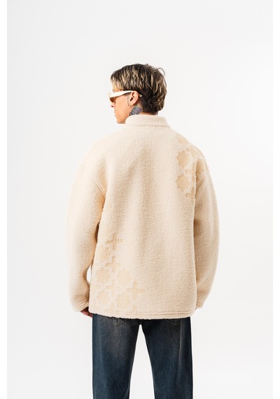Respire Erkek Abstd Zip Oversize Teddy Ceket Ekru