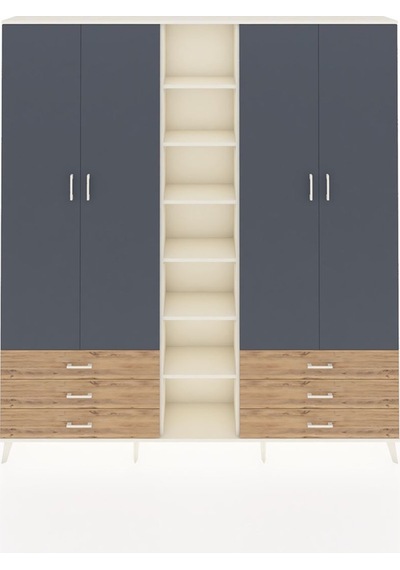 Arges Dolap 13 Raflı 6 Çekmeceli 2 Askılı 220x30x243 Aytaşı-antrasit/çam Antrasıt/atlas Çam Arges Dolap 13 Raflı 6 Çekmeceli 2 Askılı 220x30x243 Aytaşı-antrasit/çam Antrasıt/atlas Çam