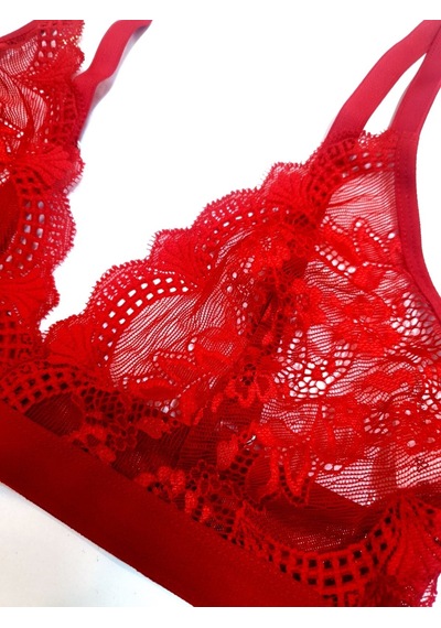 Deep Secret Yılbaşı Kırmızı Sırtı Tül Detaylı Bralet Ds200451br 001