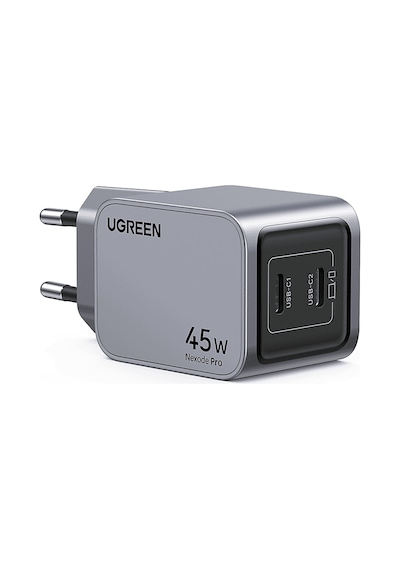 Ugreen Nexode Pro 45 W QC PD 2xUSB-C Gan Hızlı Şarj Cihazı Uzay Grisi