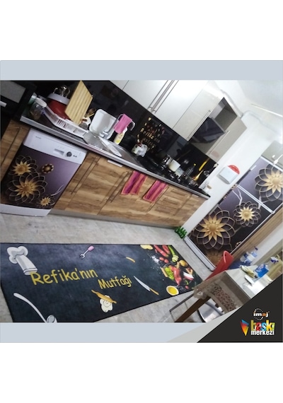 Buzdolabı Ve Bulaşık Makinesi Kapak Folyo Kaplama Çiçekler (408896359)