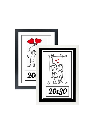 20x30 2'li Fotoğraf Çerçevesi Siyah-beyaz Modern Ofis Sanat Ev Home Dekoratif Çerçeve Özc-02-si
