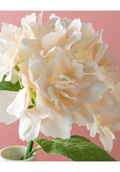 Hortensia Tek Dal Yapay Çiçek Şampanya