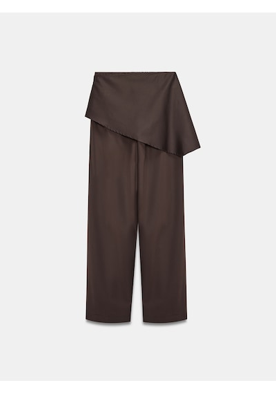 Dilvin 72685 Fular Detaylı Kumaş Pantolon-kahve