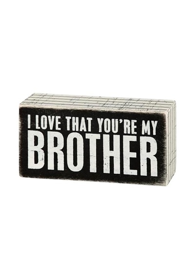I Love That You&apos Re My Brother Dekoratif Ahşap Kutu İşareti 12,5 Cm X 6,5 Cm