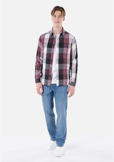 Colin's Colins Regular Fit Shirt Neck Kareli Erkek Pembe Uzun Kol Gömlek Cl1064635 Q1.v1 Dup Pembe