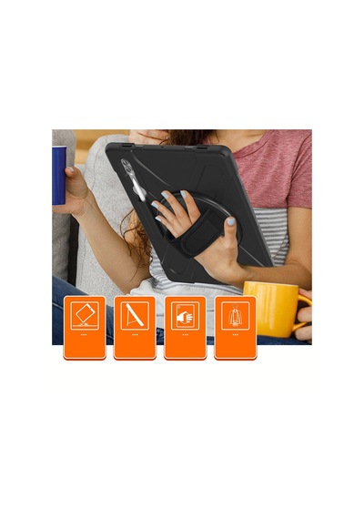 Samsung Galaxy Uyumlu Tab S9 Ultra Tablet Kılıf 360 Standlı Zırhlı Kapak