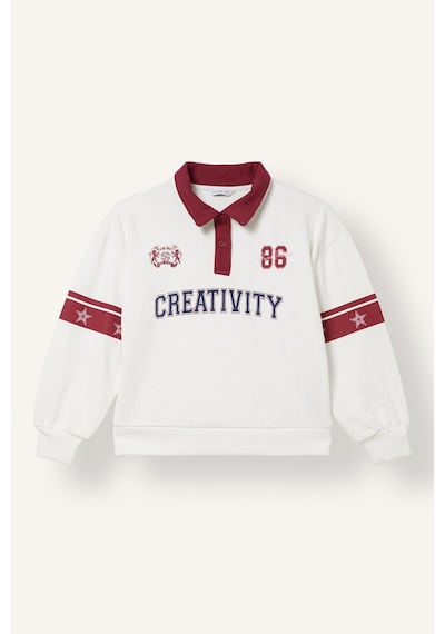 Defacto Polo Yaka Şerit Detaylı Baskılı Sweatshirt Kız Çocuk I7534a826wner105 Ekru-er105 Defacto Polo Yaka Şerit Detaylı Baskılı Sweatshirt Kız Çocuk I7534a826wner105 Ekru-er105