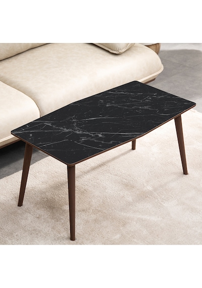 Vovvahome Vega Mdf Ahşap Orta Sehpa - Siyah Mermer