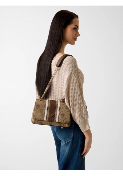 Guess Noelle Iı Dönüştürülebilir Kapaklı Çapraz Askılı Kadın Kahverengi Omuz Çantası Hwss9672210-lgw