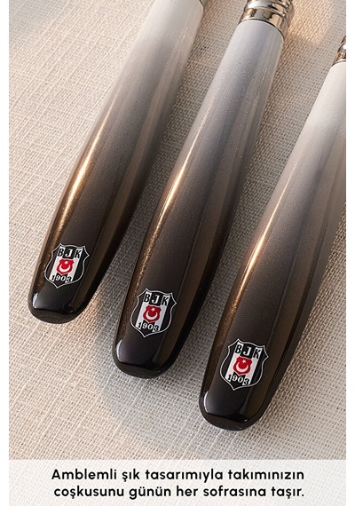 Karaca X Beşiktaş 18 Parça 6 Kişilik Çatal Kaşık Bıçak Takımı Siyah