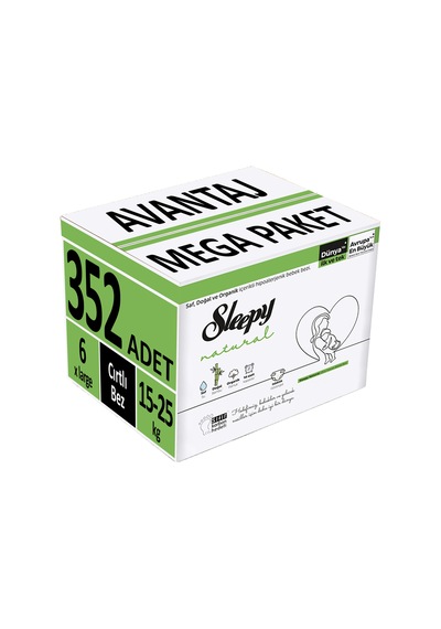 Sleepy Natural Bebek Bezi 6 Numara XL Avantaj Mega Paket 352 Adet
