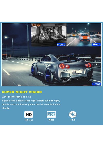Çeşithane 3 Kanallı Wi-fi Araç İçi Kamera - 2.0 İnç Ekranlı, Full Hd 1080p Ön, Arka Ve İç Üçlü Lens