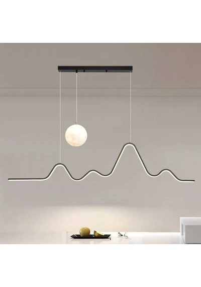 Çambaşı / Sarkıt Avize / 120 Cm / Antrasit Gövde / 3 Renk Işık Antrasit