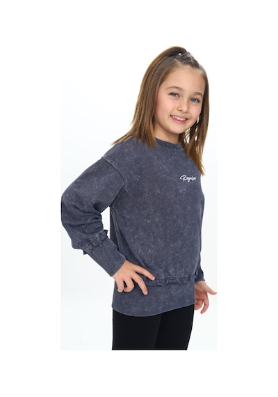 Toontoy Kız Çocuk Yıkamalı Nakışlı Sweatshirt Bordo