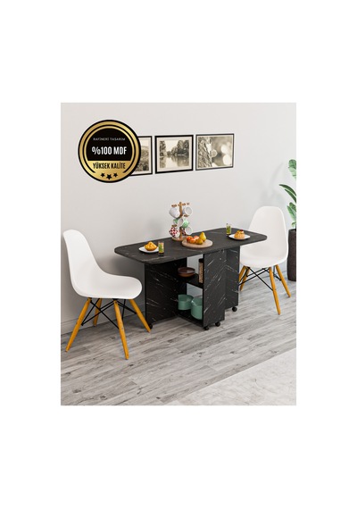 Oval Masa Açılır Katlanır Fonksiyonel Mdf Siyah Oval Masa Açılır Katlanır Fonksiyonel Mdf Siyah