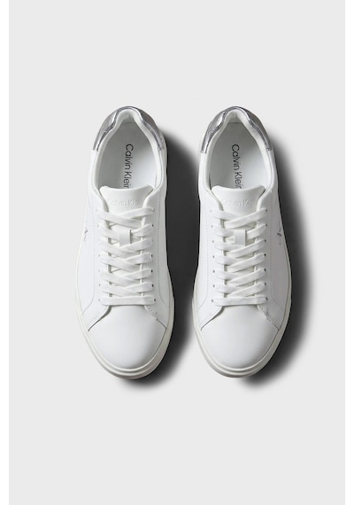Calvin Klein Deri Logolu Sneaker Ayakkabı Hw0hw03312061 Kadın Ayakkabı Hw0hw03312 061 Beyaz-gümüş