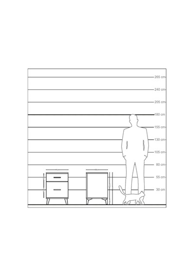 Kronos Komodin Tek Çekmeceli 44x59x64 Çam-antrasit Atlas Çam