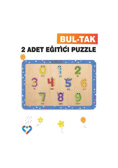 Ahşap Türkçe 2 Li Set Eğitici-öğretici Yapboz