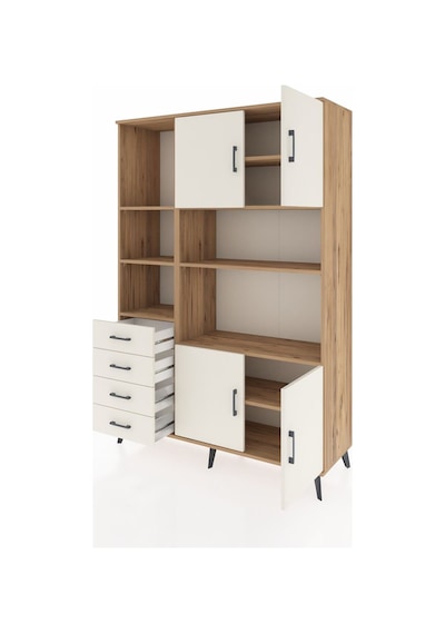 Hyperion Dolap 8 Raflı 4 Çekmeceli 4 Kapaklı 132x44x195 Çam-a... Çam Hyperion Dolap 8 Raflı 4 Çekmeceli 4 Kapaklı 132x44x195 Çam-a... Çam