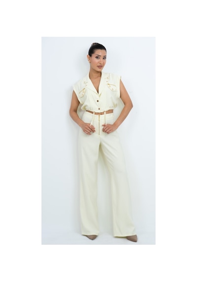 Dorne Moda Özel Seri Fermuar Ve Cep Detaylı Crop Yelek Bluz Ve Bol Paça Pantolon İkili Takım - Düğün - Mezuniyet - Ofis Şıklığı Sarı Sarı Dorne Moda Özel Seri Fermuar Ve Cep Detaylı Crop Yelek Bluz Ve Bol Paça Pantolon İkili Takım - Düğün - Mezuniyet - Ofis Şıklığı Sarı Sarı