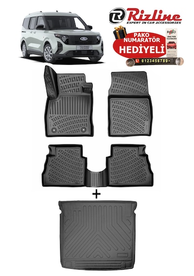 Ford Tourneo Courier 2024-2026 Havuzlu Paspas Ve Bagaj Havuzu Seti