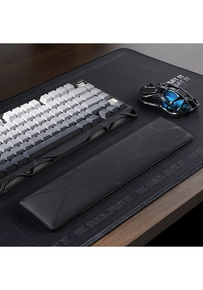 Gravastar Klavye Bilek Desteği, Ergonomik, Kaymaz Tabanlı, Pu Deri Yüzeyli Bilek Destek Pedi, Siyah
