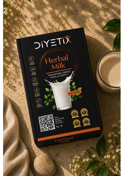 Diyetix Herbal Milk Premium Günlük Besleyici Bitkisel İçecek Karışımı 30 Şase 1 Aylık 90 G