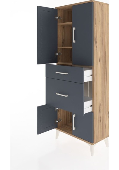 Arges Dolap 3 Raflı 2 Çekmeceli 4 Kapaklı 60x30x163 Çam-antrasit Atlas Çam Arges Dolap 3 Raflı 2 Çekmeceli 4 Kapaklı 60x30x163 Çam-antrasit Atlas Çam