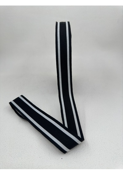 3 Cm Çizgili Grogren Şerit-5 Metre-siyah/beyaz