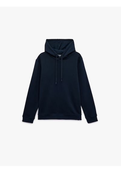 Koton Şardonlu Uzun Kollu Basic Kapşonlu Sweatshirt Lacivert 6wam70015mk Lacivert