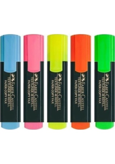 Faber-castell Fosforlu Kalem 5 Renk Yeşil