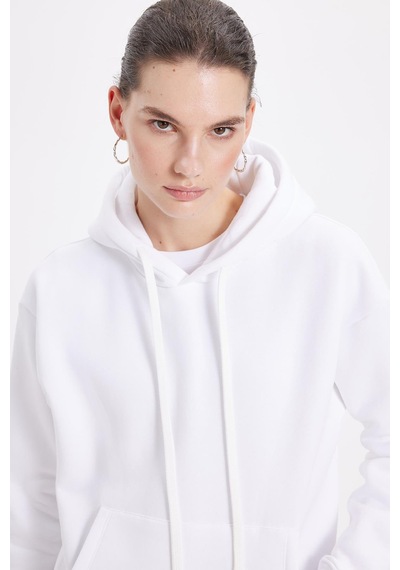 Tudors Kadın Oversize Geniş Kesim Pamuklu Yumuşak Dokulu İçi Polarlı Basic Beyaz Kapüşonlu Sweatshirt-42075 Beyaz Tudors Kadın Oversize Geniş Kesim Pamuklu Yumuşak Dokulu İçi Polarlı Basic Beyaz Kapüşonlu Sweatshirt-42075 Beyaz