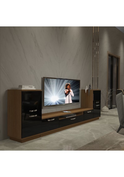 Decoraktiv Trendstyle On2 Mdf Tv Ünitesi Tv Sehpası Ceviz - Siyah