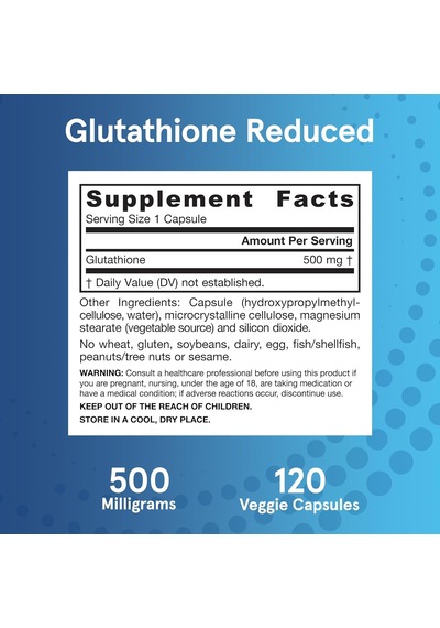 Vegan Glutathione Reduced 500 Mg Prem.ıum Antioxidant Igen Non-gmo Tested Glutatyon