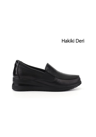 Gönderir Kadın Siyah Dolgu Taban Hakiki Deri Ayakkabı Ddza80042960