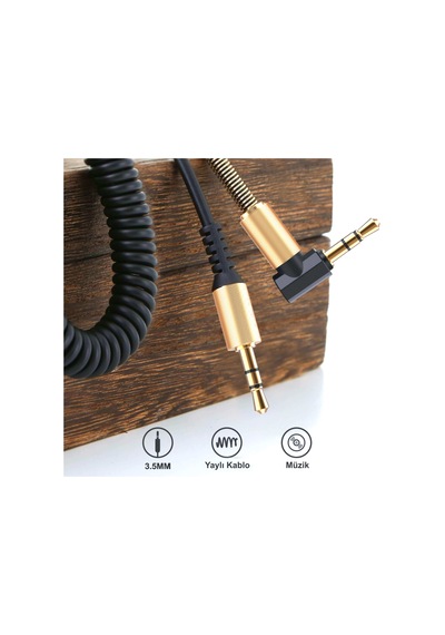 Concord Kablo Aux C-807 Spiral L Başlıklı Ses Kablosu
