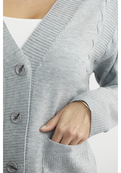Sementa Oversize Cepli Triko Hırka - Gri Gri
