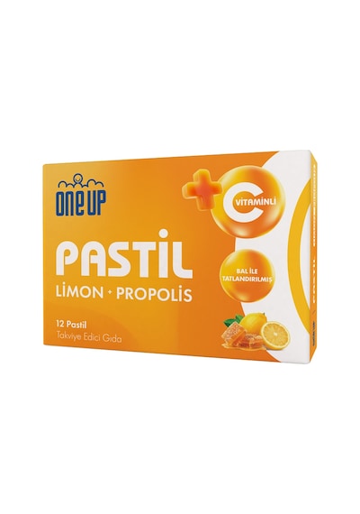 One Up Pastil Propolis + Limon 12 Pastil 3 Adet Ballı