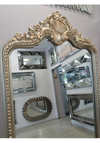Ayna Denizi Princess Shiny Gold Model Platin Altın Renk Dekoratif Ayaklı Boy Aynası
