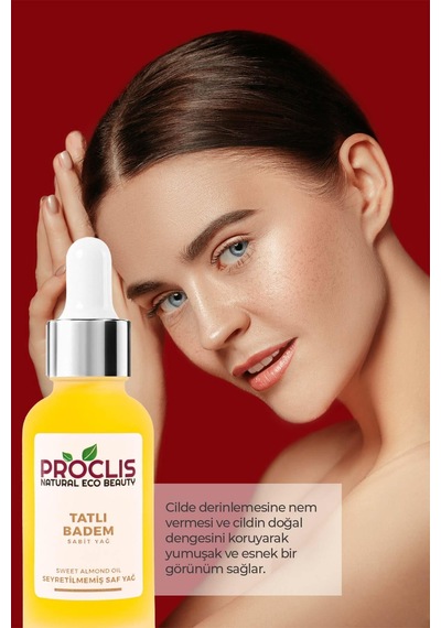Proclis Tatlı Badem Yağı, Sabit Badem Yağ, Sweet Almond Oil, Prunus Amygdalus Dulcis 30ml