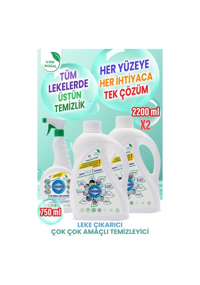 %100 Doğal Bitkisel Çok Çok Amaçlı Konsantre Temizleyici Ve Leke Çıkarıcı Seti