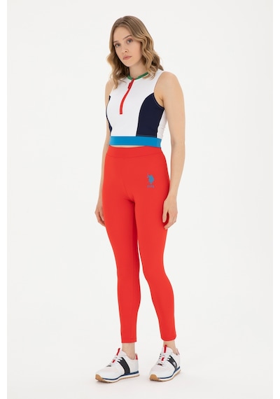 U.S. Polo Assn. Kadın Kırmızı Yüksel Bel Spor Tayt 50284055-VR030