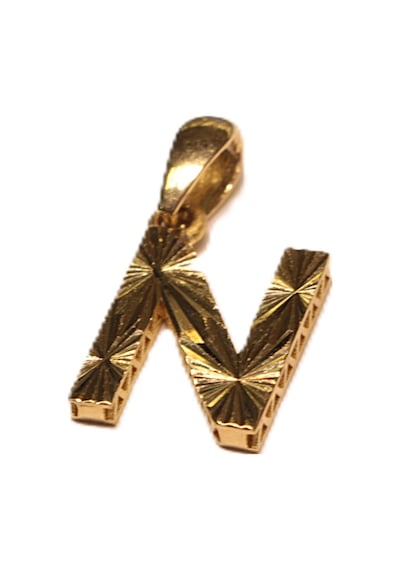 Altın 3 Boyutlu N Harfi