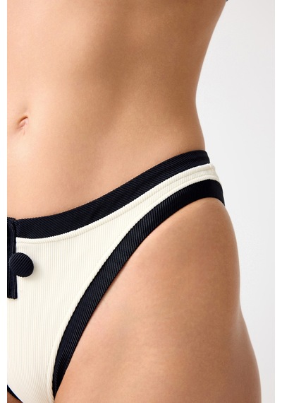 Los Ojos X Melodi Krem-siyah Brezilya Modeli Bikini Altı Vintage Bottom Krem-siyah