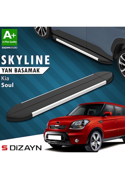 S-dizayn Kia Soul Skyline Aluminyum Yan Basamak 173 Cm 2009-2014 A+ Kalite