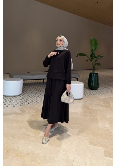 Riella Butik Cafu Oysho Tesettür Takım Siyah